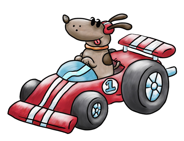 race car images cartoons. dogs cute puppies race cars nascar licensing childrens kids art animation 